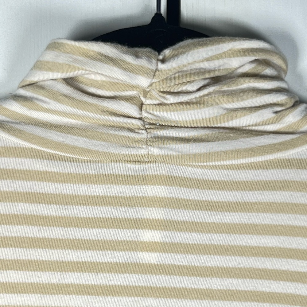 Anthropologie’s Little Yellow Button Striped Women’s Turtleneck Top Bows Size M - Picture 4 of 6